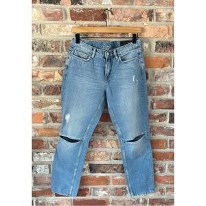 All Saints Slit Knee Boyfriend Jeans, 27